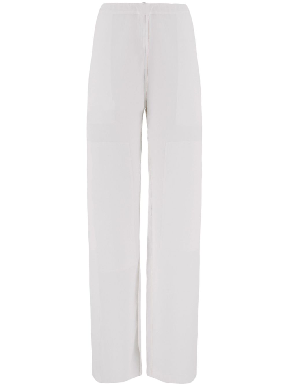 Ferragamo patch-detail linen-blend trousers - White von Ferragamo