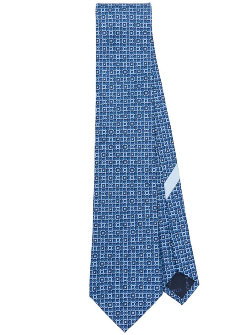 Ferragamo patterned-jacquard silk tie - Blue von Ferragamo