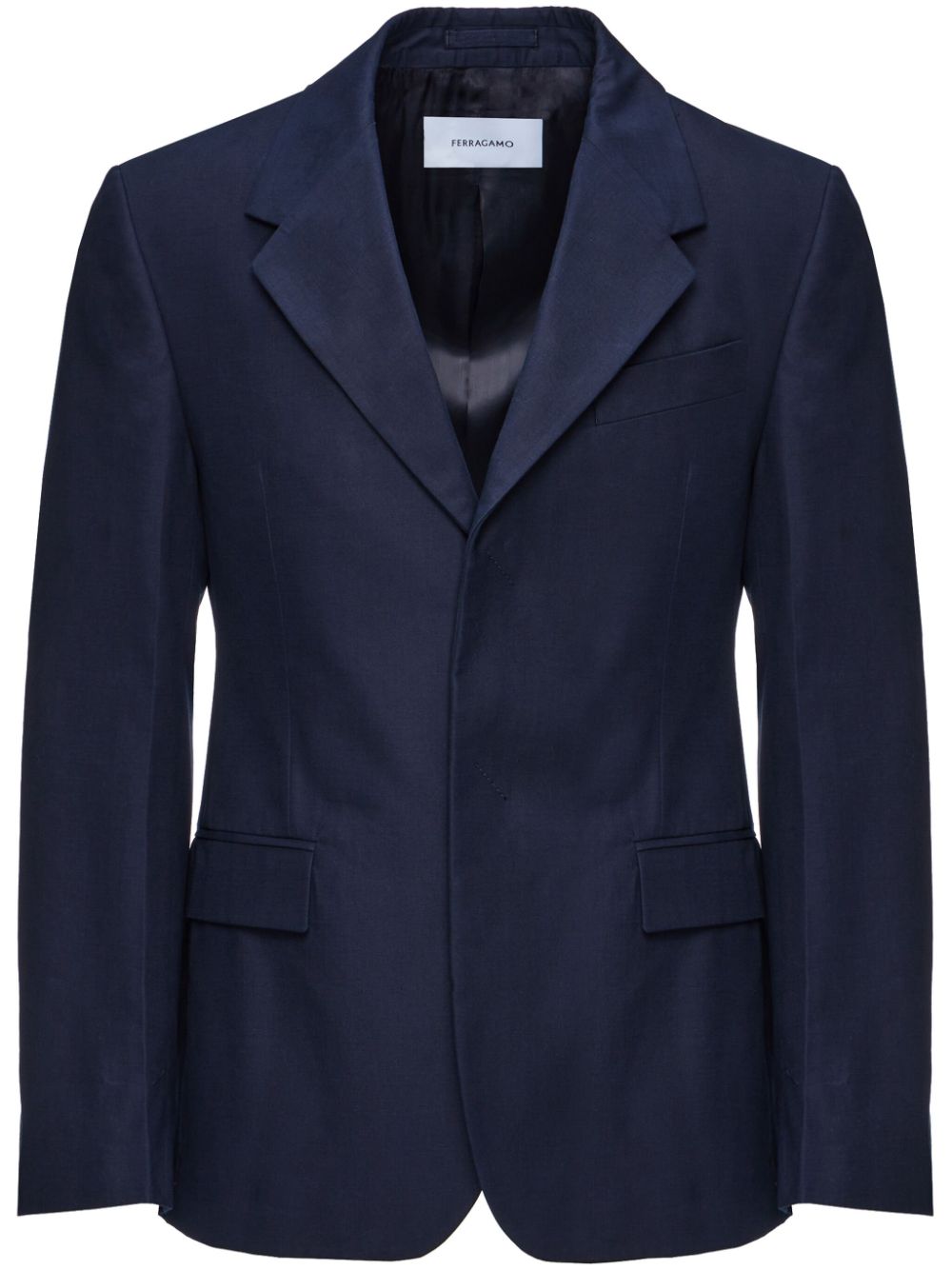 Ferragamo peak-lapels cotton single-breasted blazer - Blue von Ferragamo