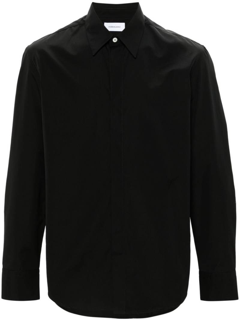 Ferragamo poplin cotton shirt - Black von Ferragamo