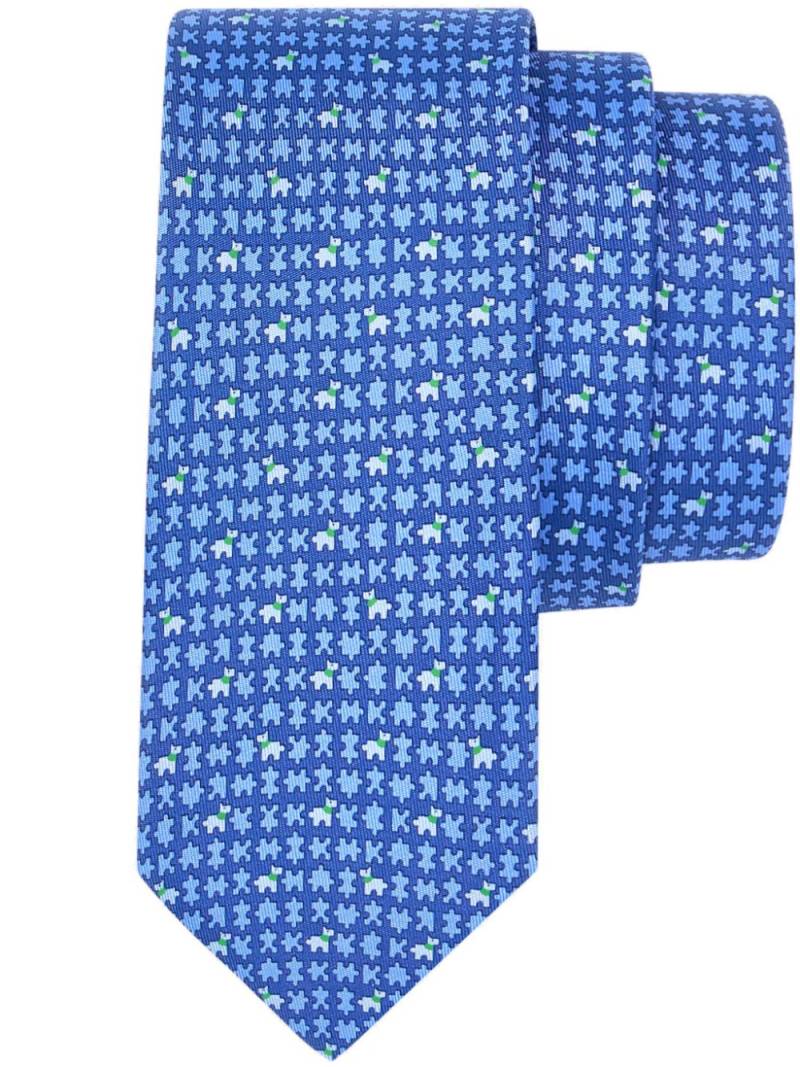 Ferragamo puzzle-print silk tie - Blue von Ferragamo