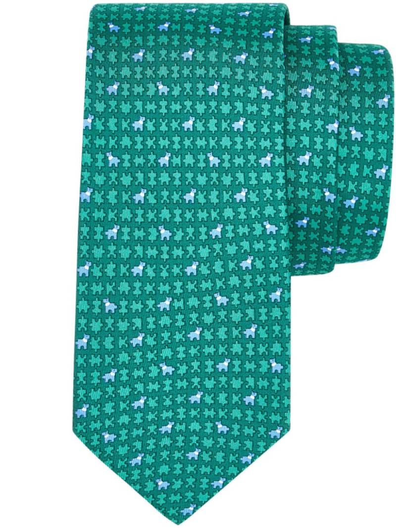 Ferragamo puzzle-print silk tie - Green von Ferragamo