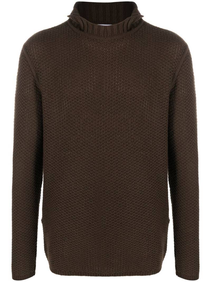 Ferragamo rear bib-collar knit jumper - Brown von Ferragamo