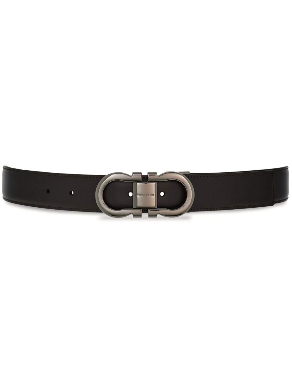 Ferragamo reversible Gancini leather belt - Black von Ferragamo