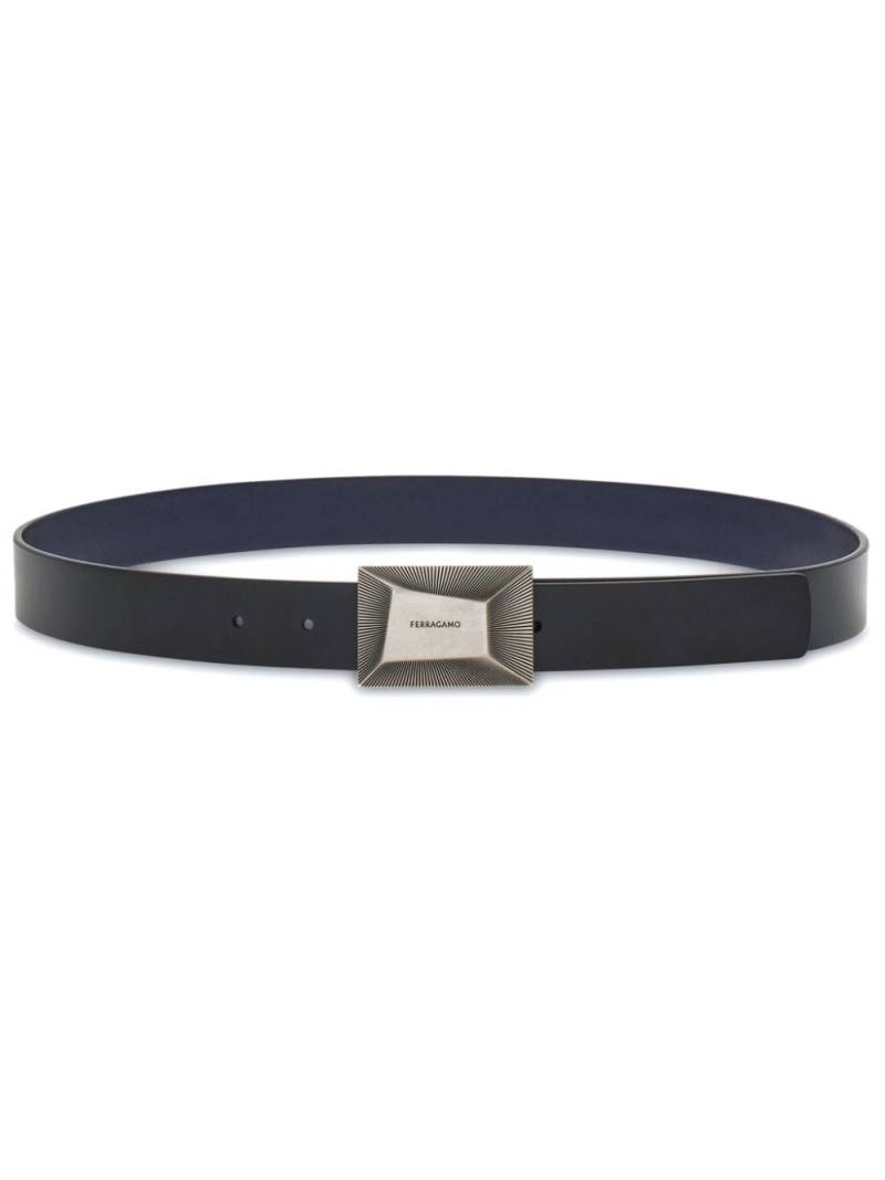 Ferragamo reversible logo-engraved leather belt - Blue von Ferragamo