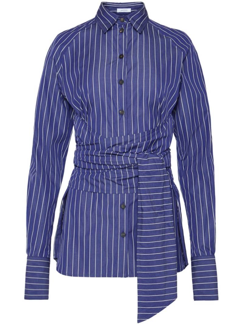 Ferragamo sash-detail striped shirt - Blue von Ferragamo