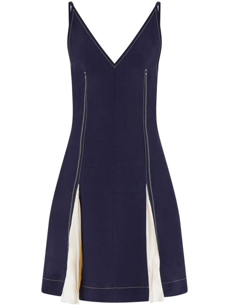 Ferragamo satin-inlay minidress - Blue von Ferragamo