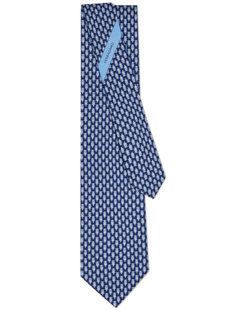 Ferragamo scooter print tie - Blue von Ferragamo