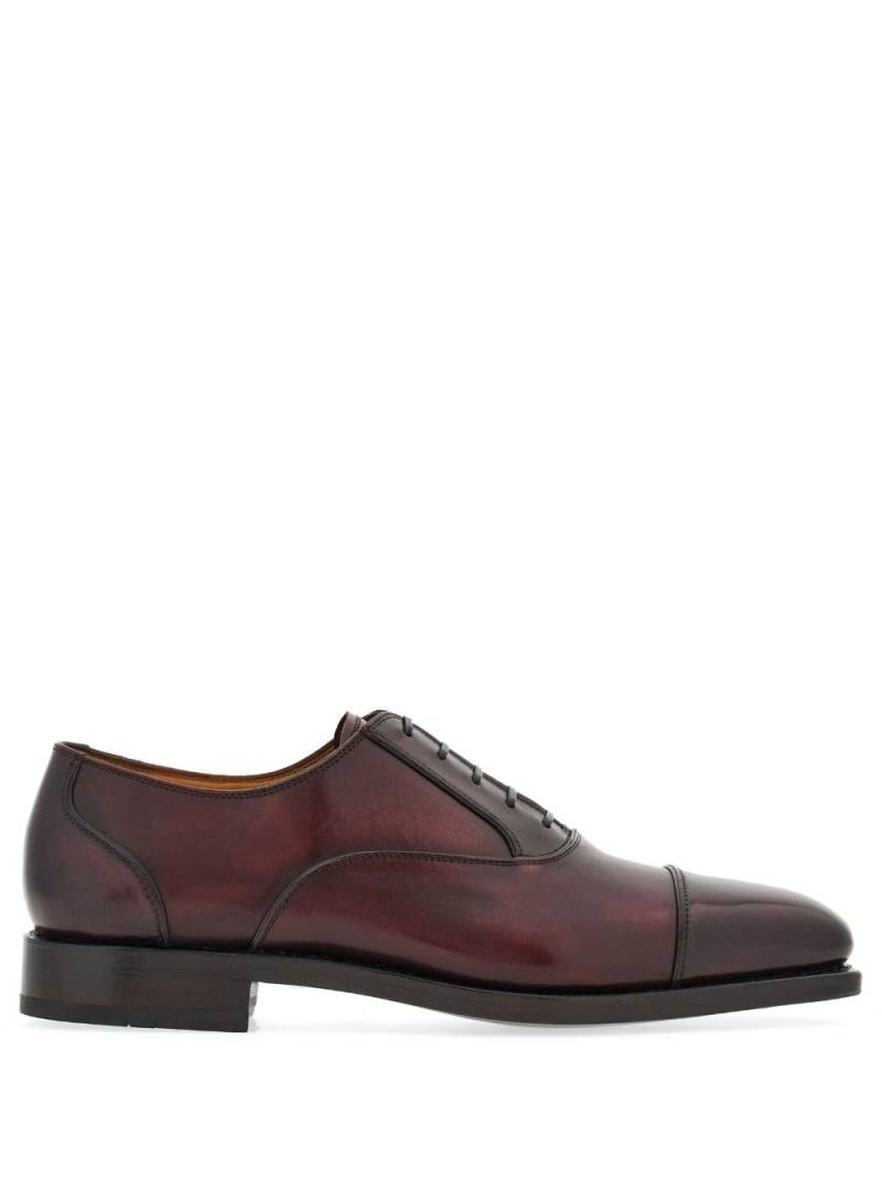 Ferragamo square-toe leather oxford shoes - Red von Ferragamo