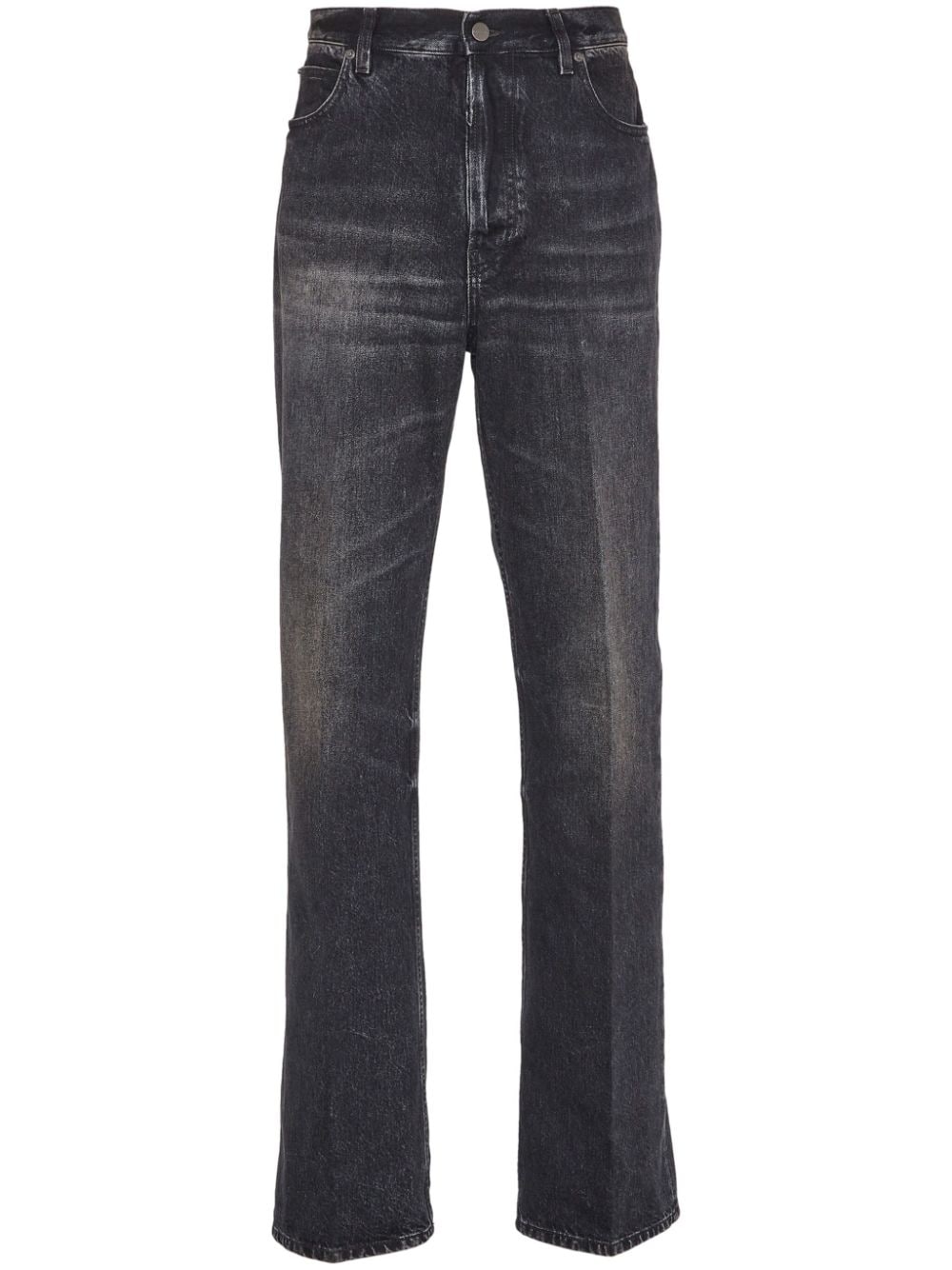 Ferragamo stonewashed denim straight-leg jeans - Black von Ferragamo