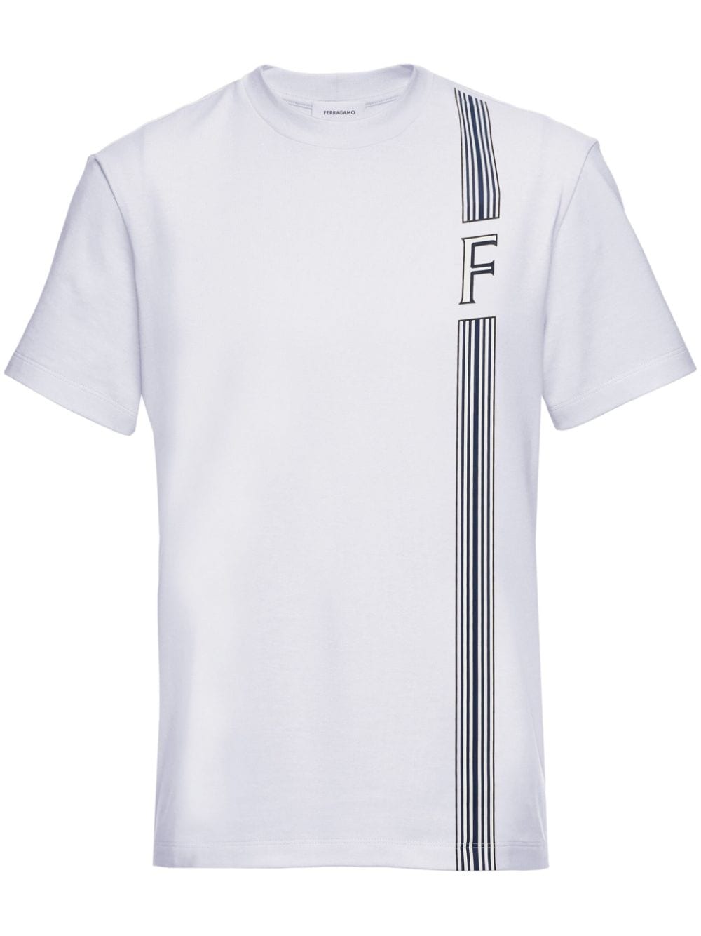 Ferragamo stripe-print cotton T-shirt - White von Ferragamo