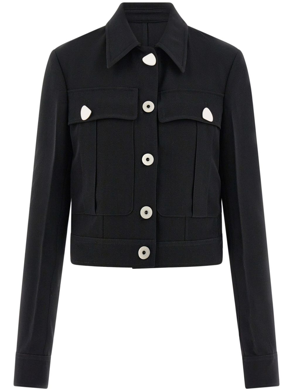 Ferragamo trucker style wool jacket - Black von Ferragamo