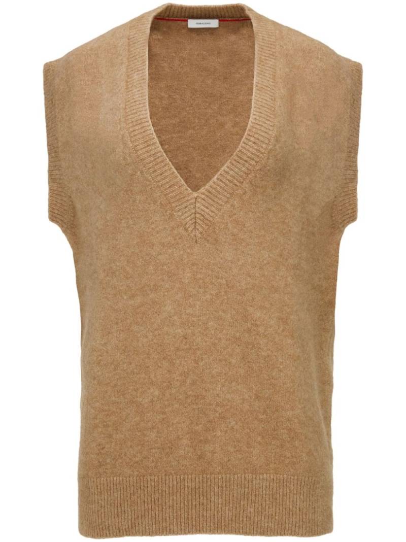 Ferragamo v-neck ribbed vest - Neutrals von Ferragamo