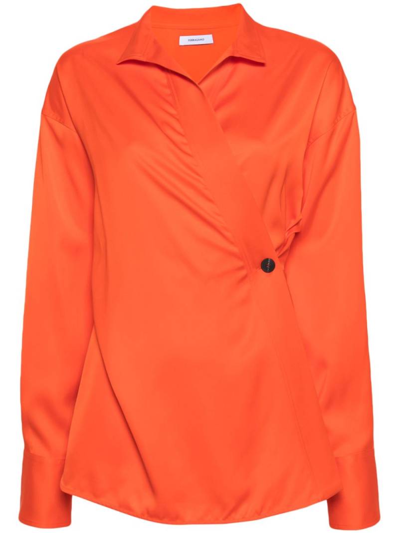 Ferragamo wrap-design blouse - Orange von Ferragamo