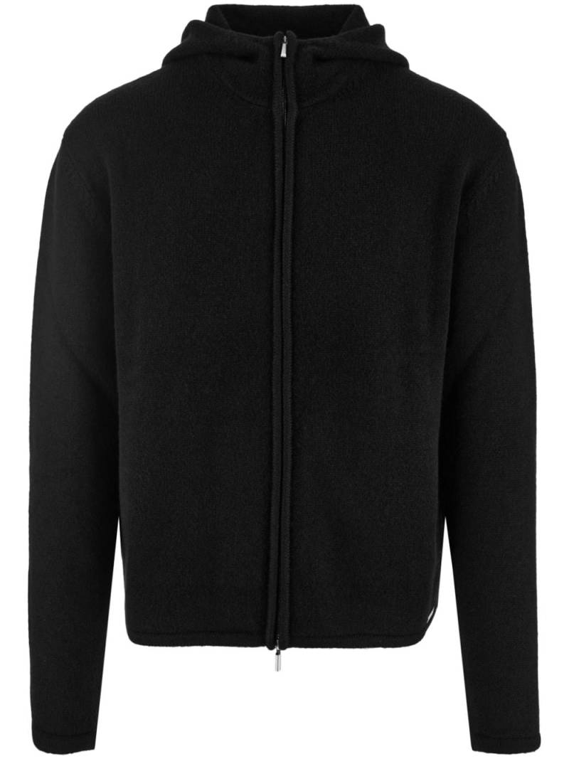 Ferragamo zip-fastening cashmere hoodie - Black von Ferragamo