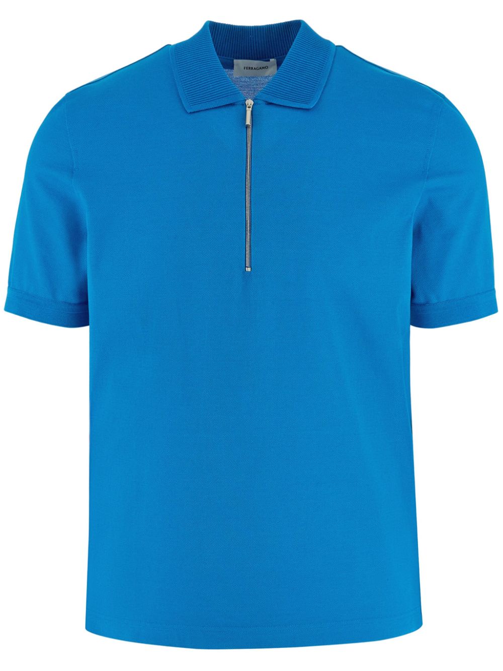 Ferragamo zipped cotton polo shirt - Blue von Ferragamo