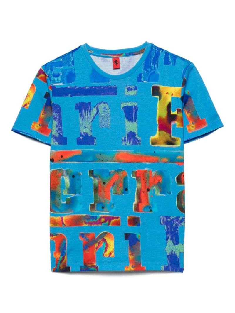 Ferrari Kids logo-print cotton T-shirt - Blue von Ferrari Kids