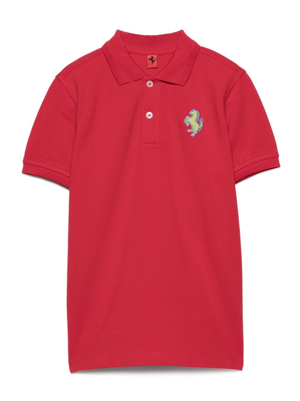 Ferrari Kids raised logo-detail cotton polo shirt - Red von Ferrari Kids