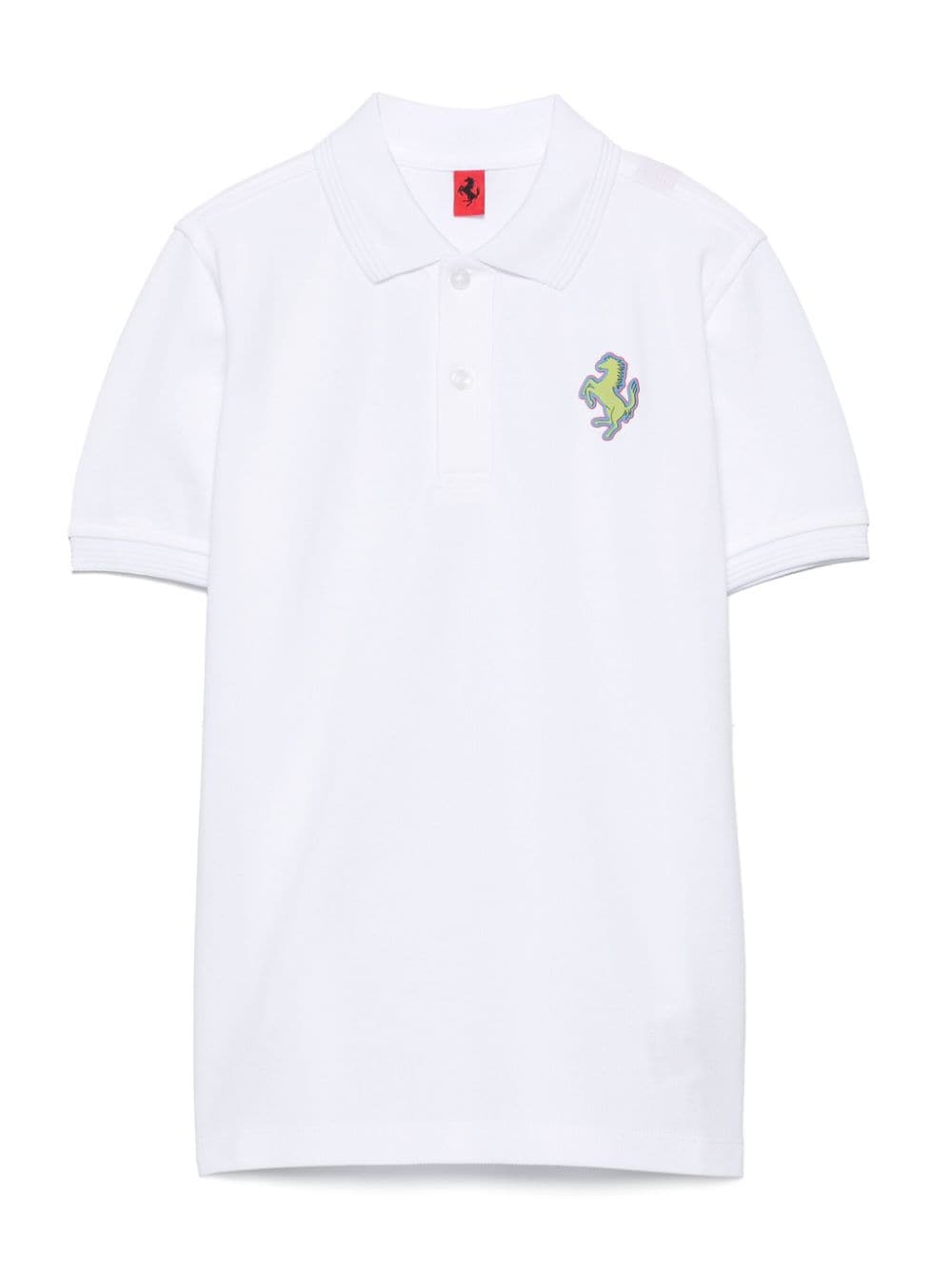 Ferrari Kids raised logo-detail cotton polo shirt - White von Ferrari Kids