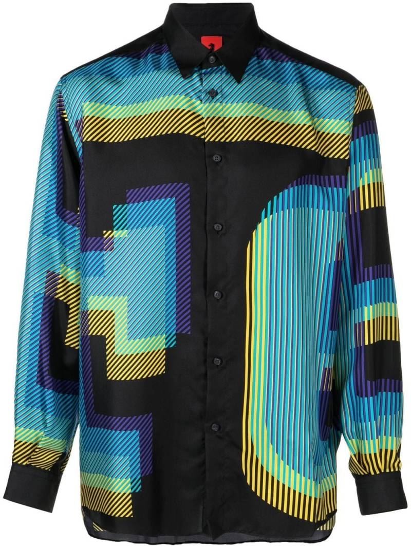 Ferrari abstract-print silk shirt - Black von Ferrari