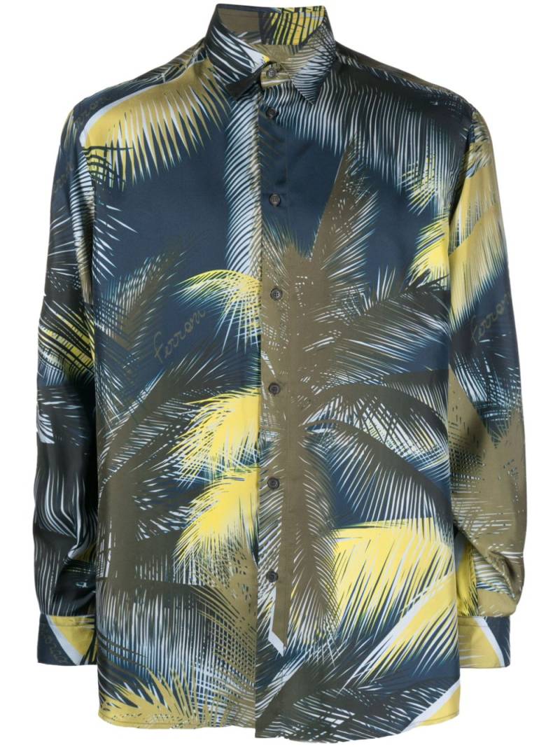 Ferrari graphic-print silk shirt - Blue von Ferrari