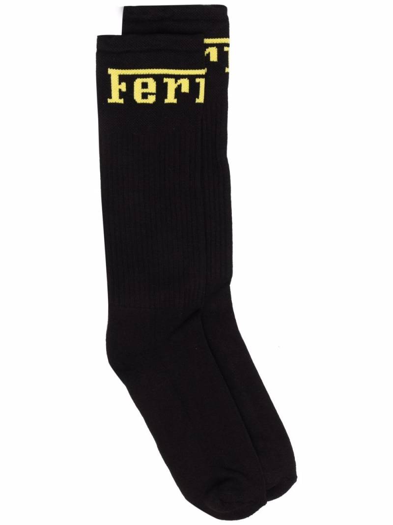 Ferrari logo-knit socks - Black von Ferrari