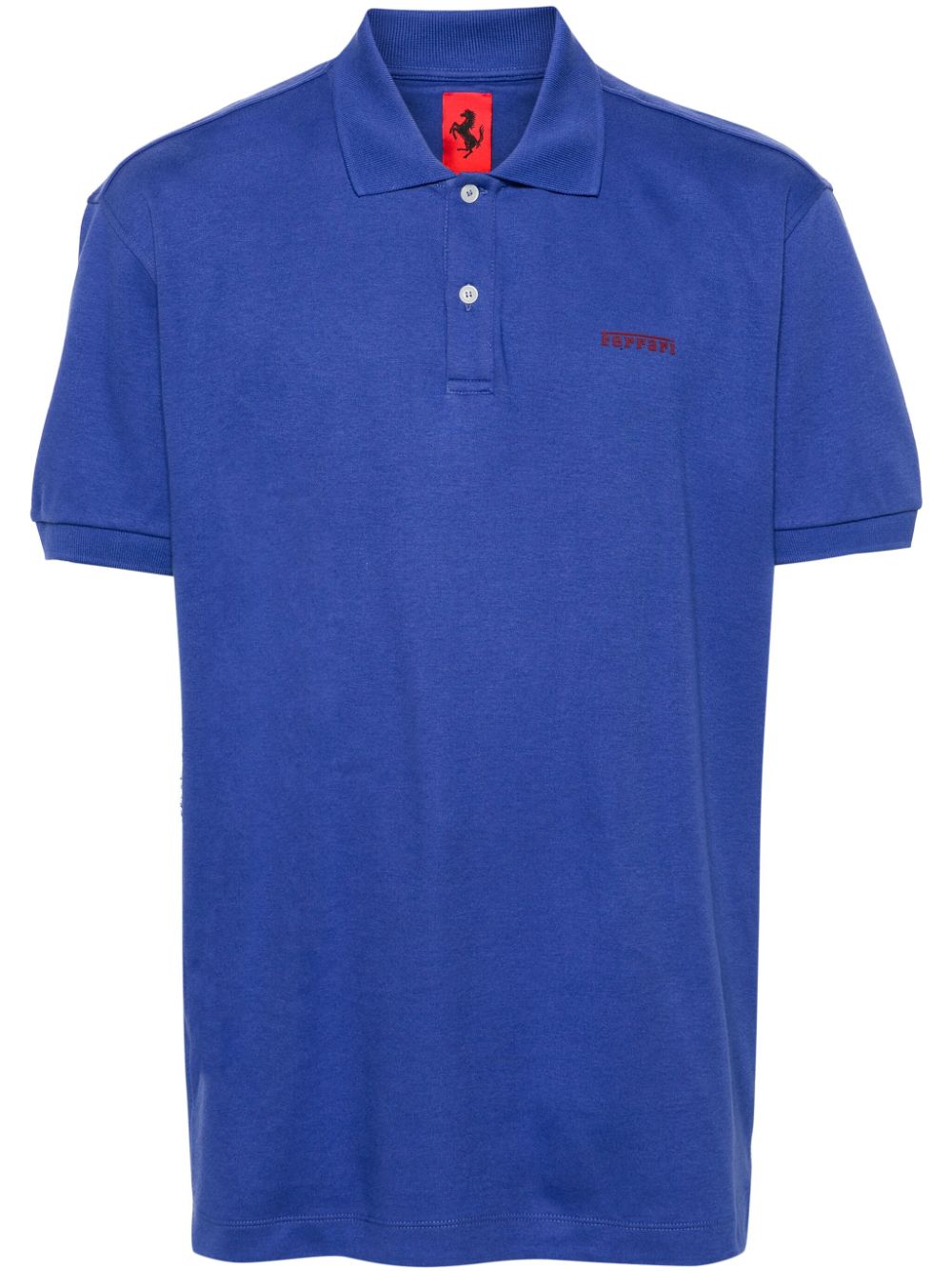 Ferrari logo-lettering jersey polo shirt - Blue von Ferrari