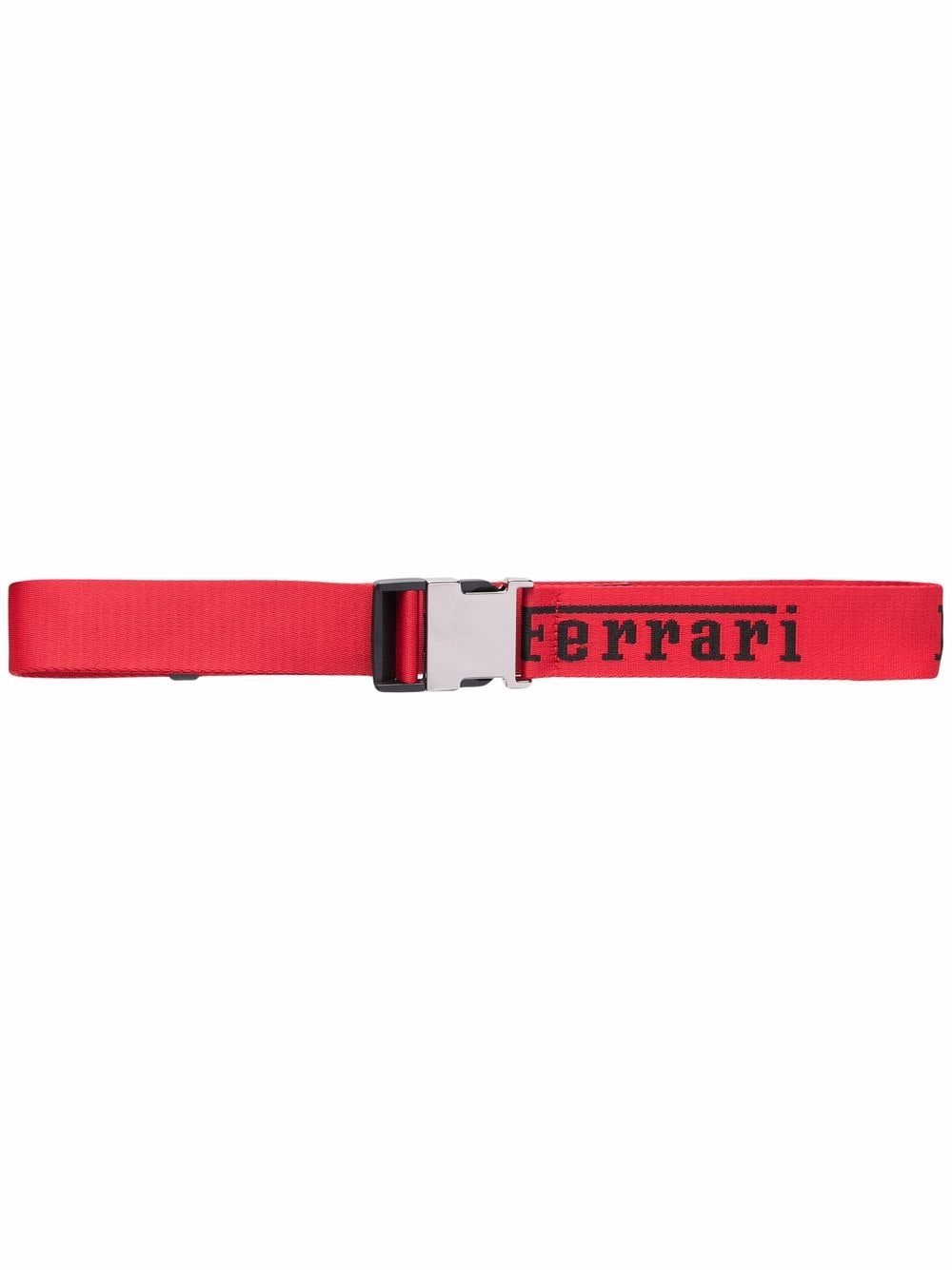 Ferrari logo-print buckle-fastening belt - Red von Ferrari