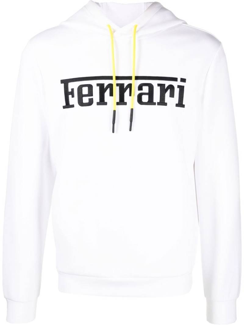 Ferrari logo-print fleece hoodie - White von Ferrari