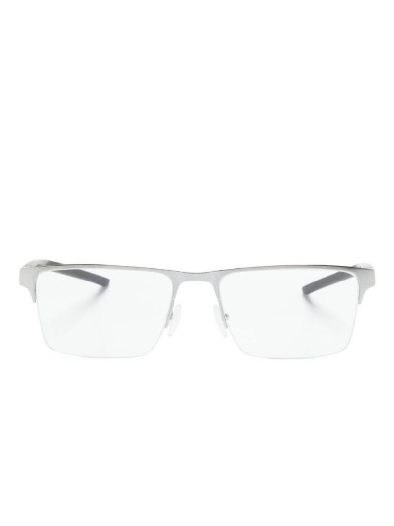 Ferrari rectangle-frame half-rim glasses - Silver von Ferrari