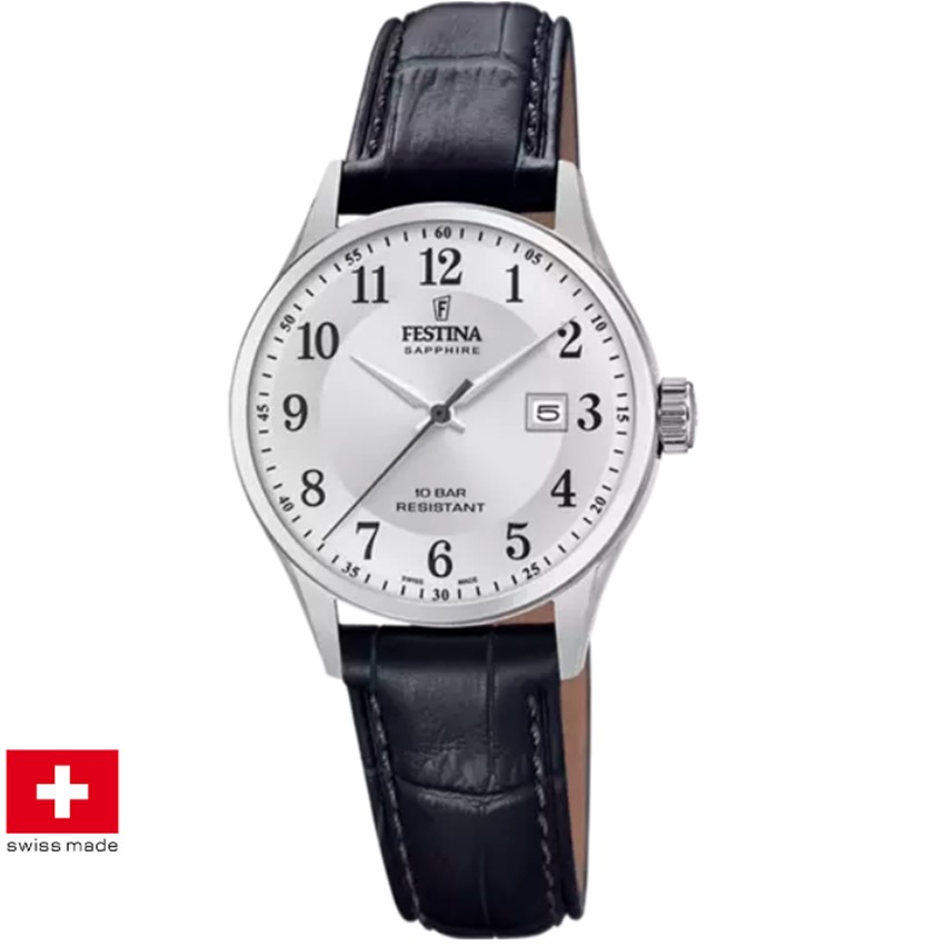 Black Friday Festina F20009/5 Swiss Made Correa Klassik Damenuhr von Festina