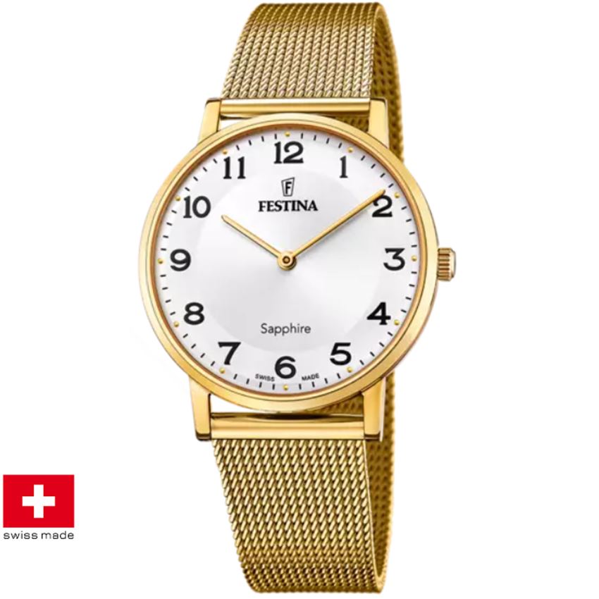 Festina F20022/5 Swiss Made Klassik Acero Herrenuhr von Festina