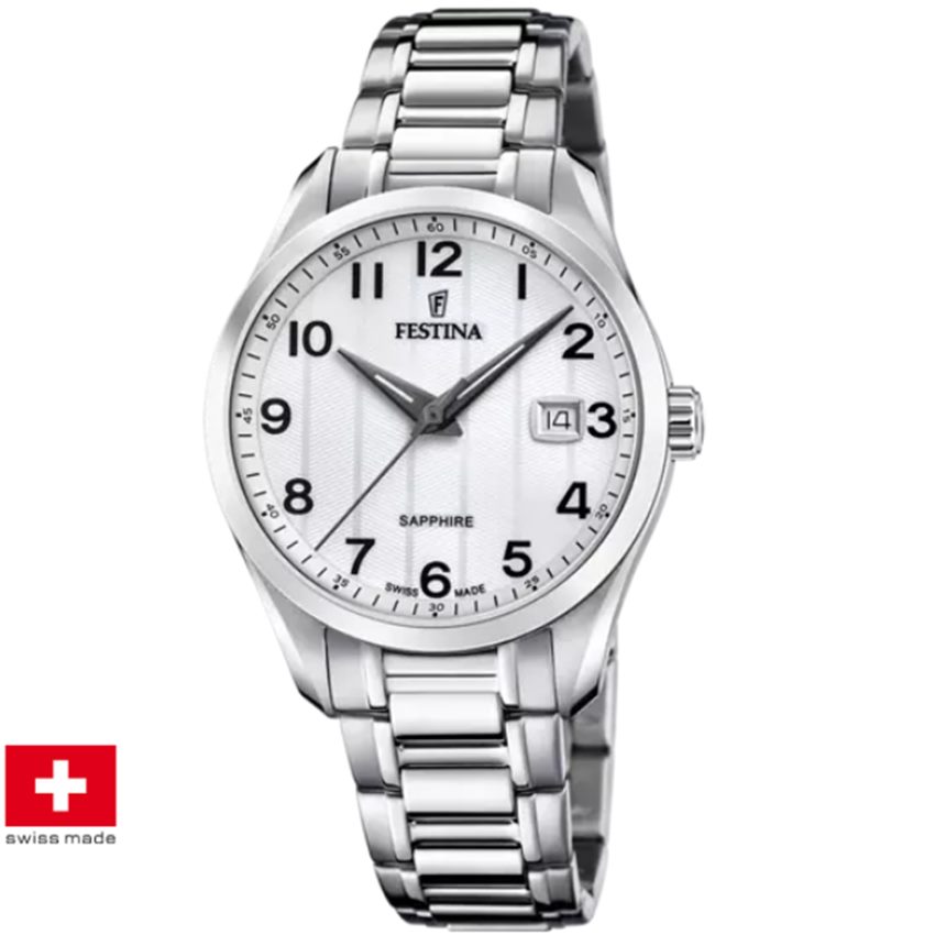 Black Friday Festina F20026/1 Swiss Made Acero Klassik Herrenuhr von Festina