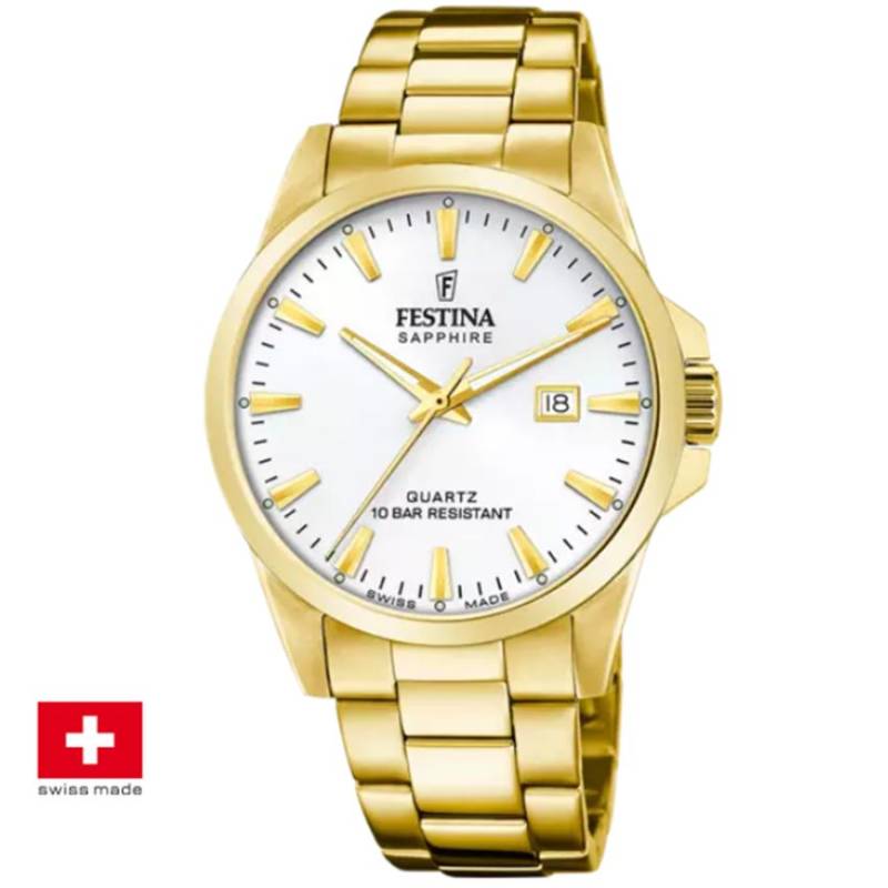 Festina F20044/2 Swiss Made Acero Klassik Herrenuhr von Festina