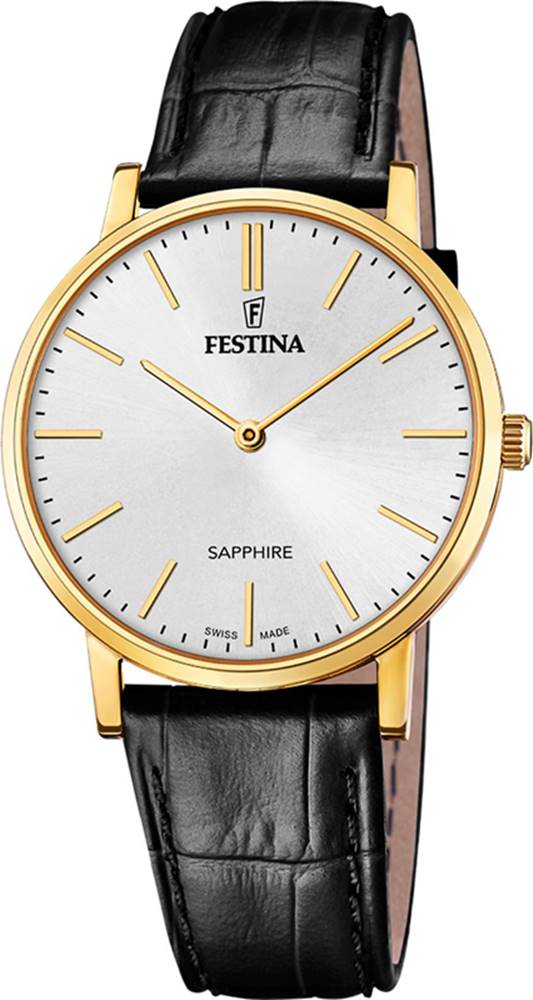 Black Friday Festina Swiss Made F20016/1 Sapphire, Gold weiss Herrenuhr von Festina