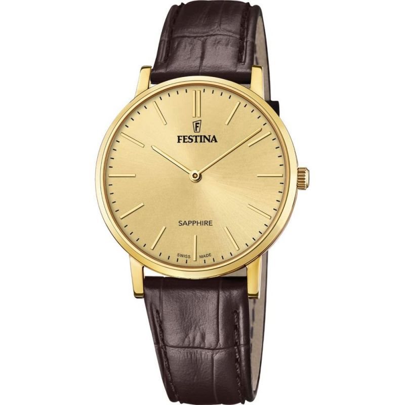 Black Friday Festina Swiss Made F20016/2 Sapphire Goldfarbene Herrenuhr von Festina