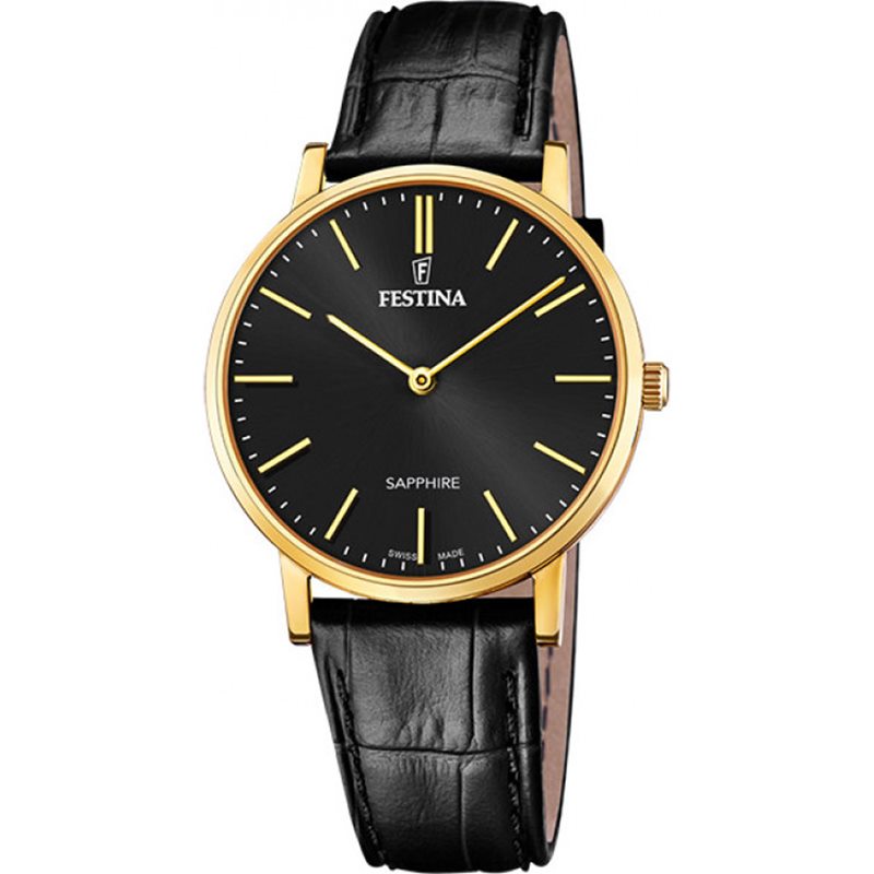 Black Friday Festina Swiss Made F20016/3 Sapphire, Schwarzgold Herrenuhr von Festina