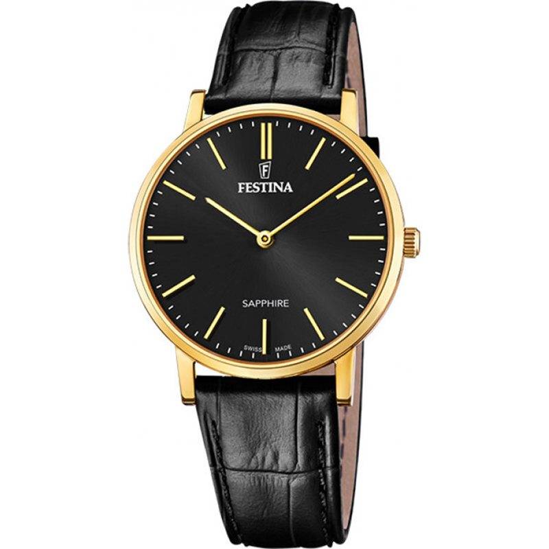 Festina Swiss Made F20016/3 Sapphire, Schwarzgold Herrenuhr von Festina