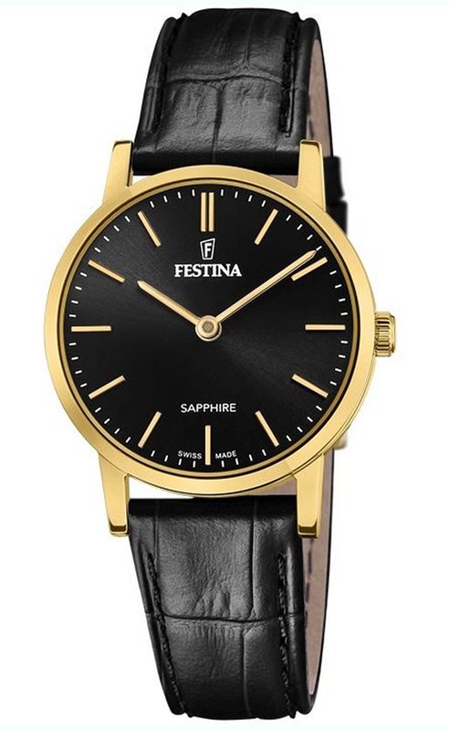 Festina Swiss Made F20017/3 Sapphire, Goldschwarz Damenuhr von Festina