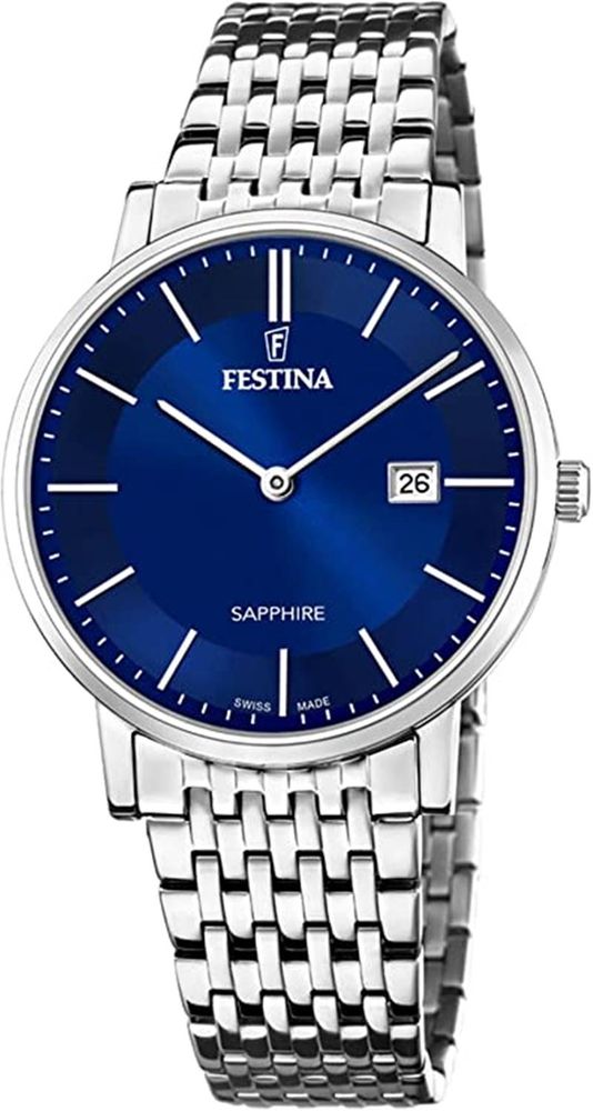 Black Friday Festina Swiss Made F20018/2 Sapphire, blaufarbene Herrenuhr von Festina