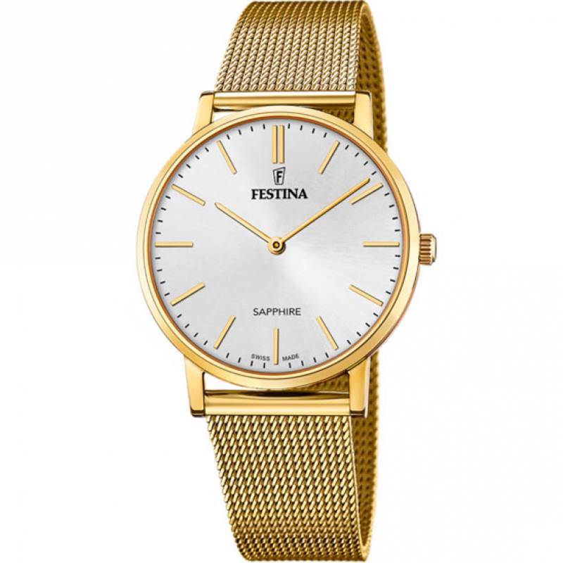 Black Friday Festina Swiss Made F20022/1 Sapphire weissgold Herrenuhr von Festina