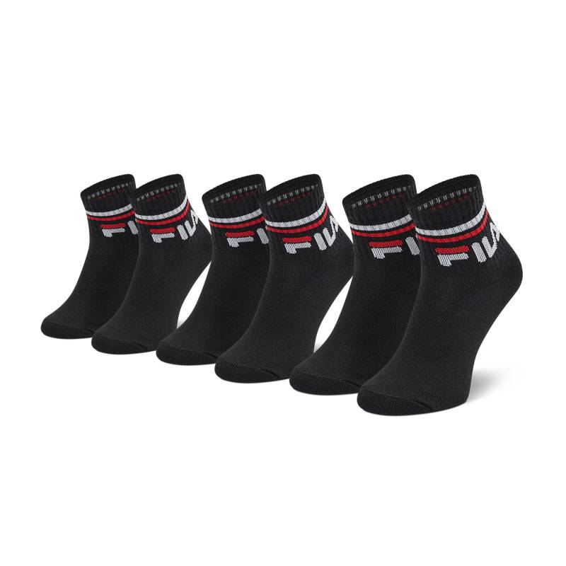 3er-Set hohe Kindersocken Fila Calza Quarter F8338 Schwarz von Fila