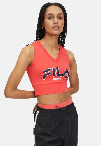 Fila Tops Laixi Cropped V-Neck Top - rot (Grösse: S) von Fila