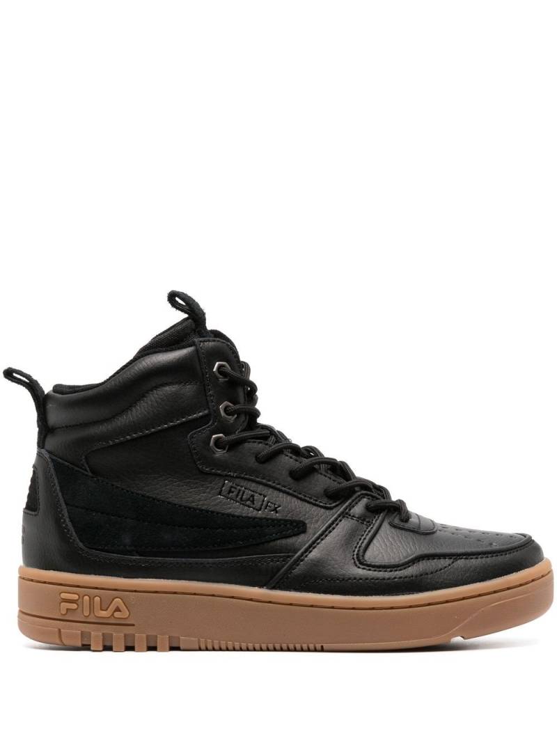 Fila leather embossed-logo high-top sneakers - Black von Fila