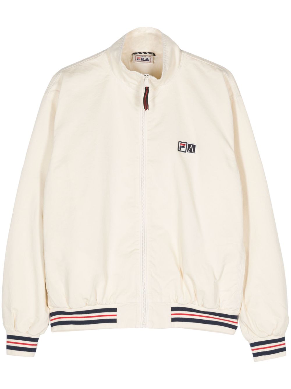 Fila logo-appliqué bomber jacket - Neutrals von Fila