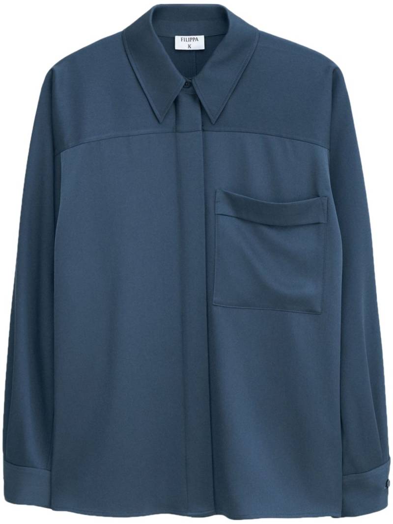 Filippa K Shiny patch-pocket blouse - Blue von Filippa K