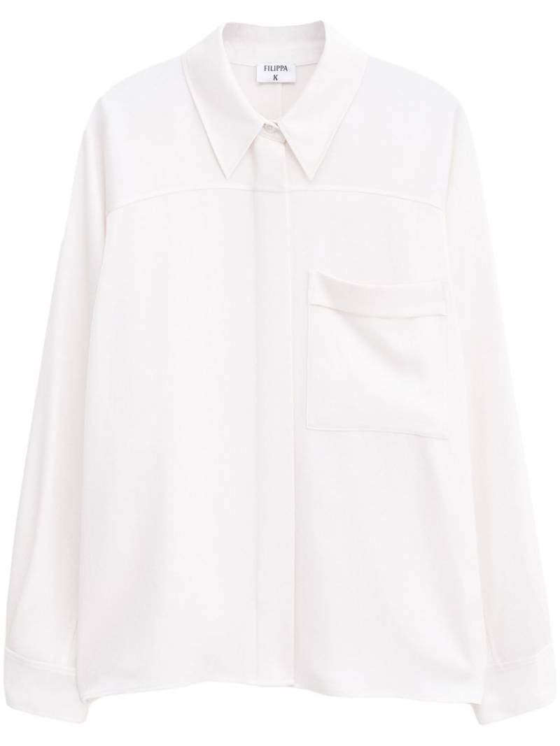 Filippa K Shiny patch-pocket blouse - White von Filippa K