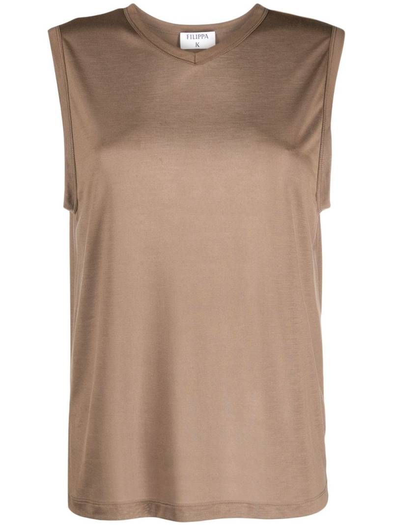 Filippa K V-neck sleeveless T-shirt - Brown von Filippa K