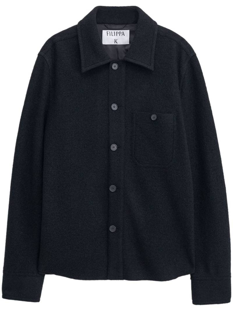 Filippa K boiled-wool shirt jacket - Black von Filippa K