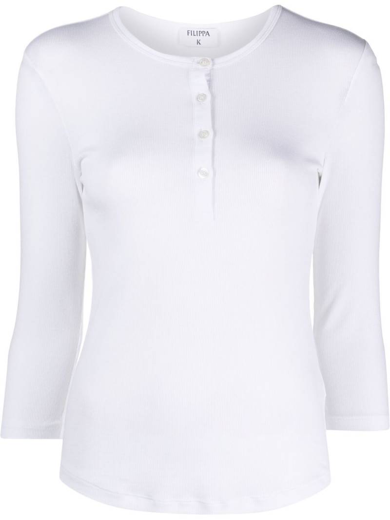 Filippa K button-up jersey top - White von Filippa K